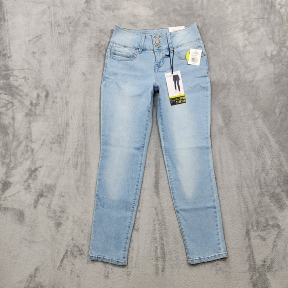 NEW Royalty For Me Jeans Womens 4P PETITE Blue Light Wash Slim Stretch Skinny